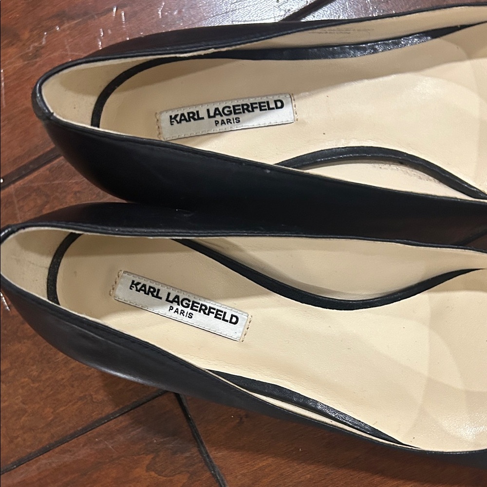 Karl Lagerfeld Black Leather Heels - Picture 9 of 13